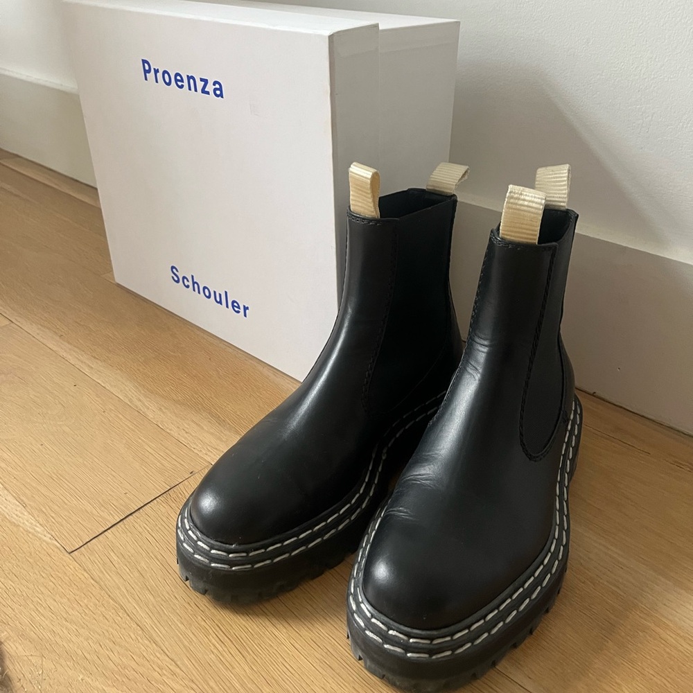 Proenza Schouler black chelsea boots